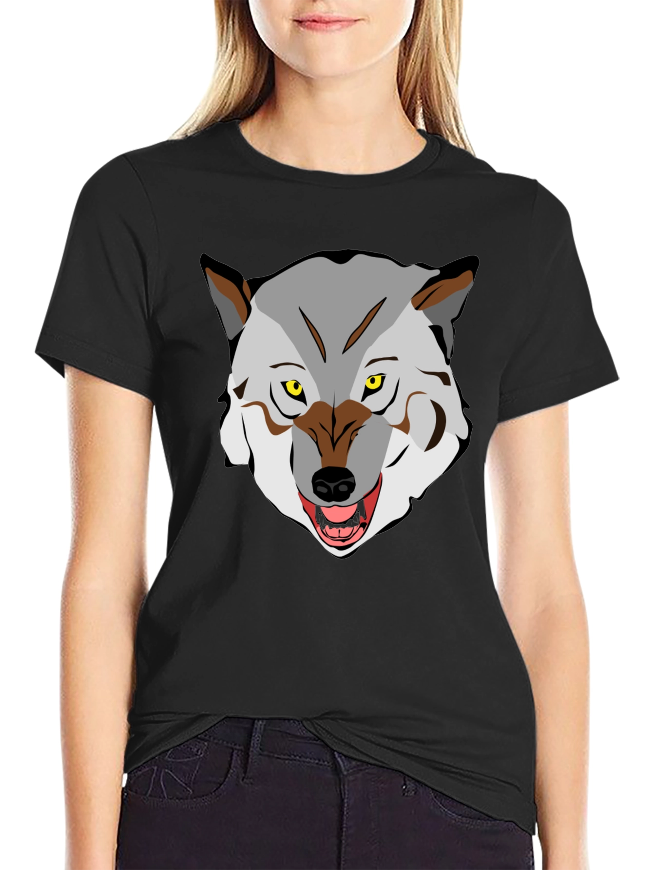 Wolf Graphic Tee - Fierce Animal Print Shirt