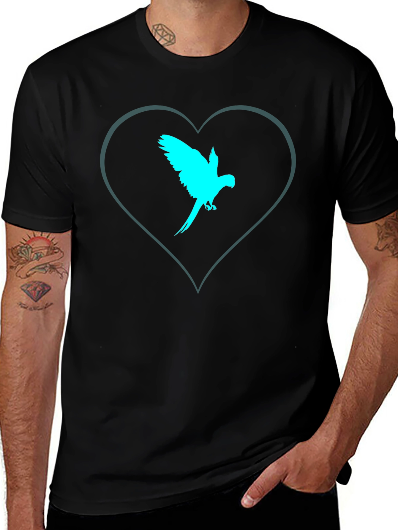Parrot Heart Tee - Cool Graphic T-Shirt