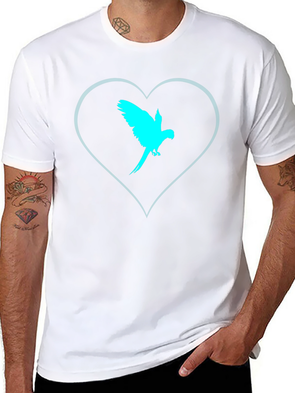 Parrot Heart Tee - Cool Graphic T-Shirt