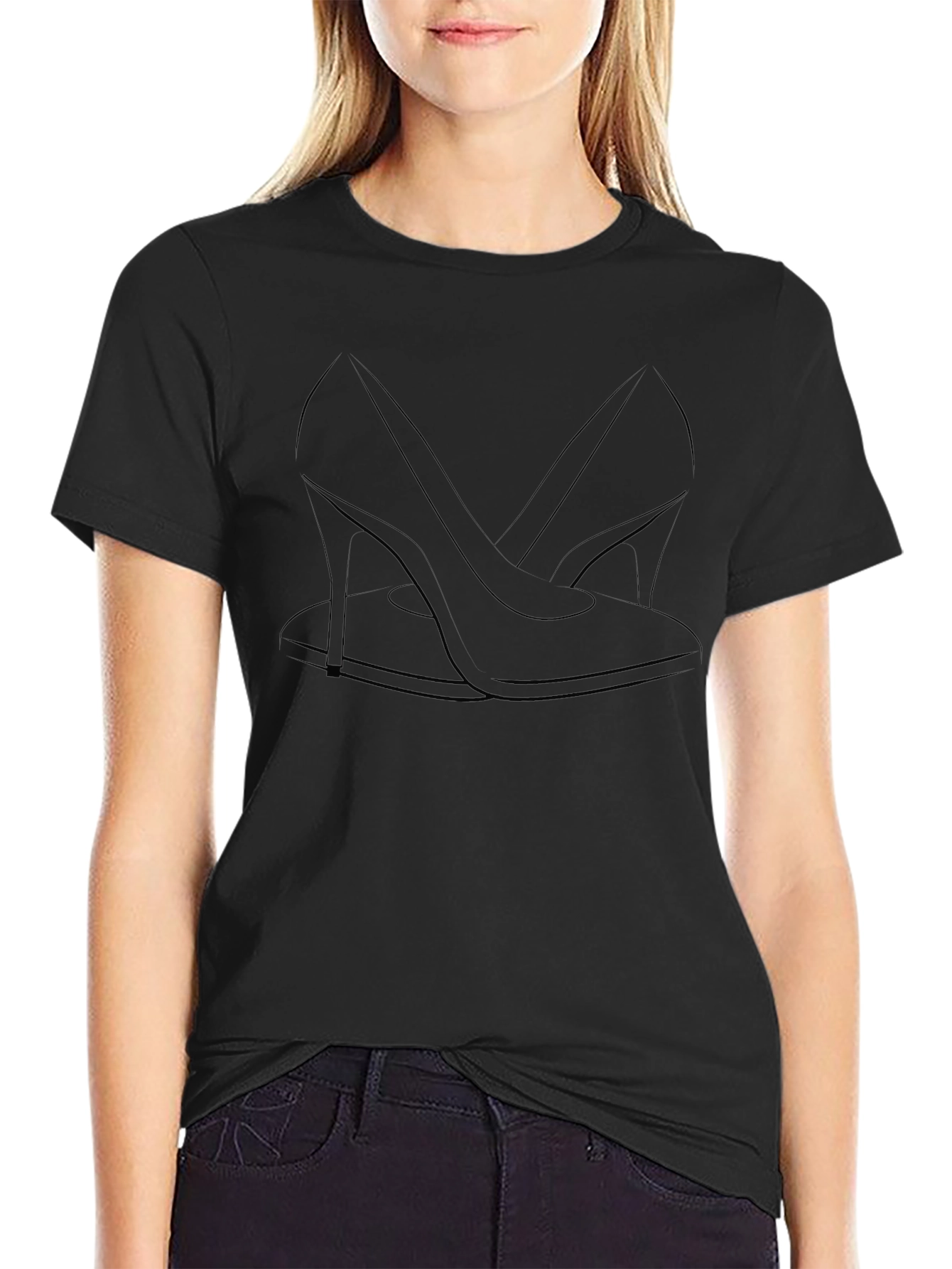 Elegant Heel Graphic Tee - Stylish Comfort