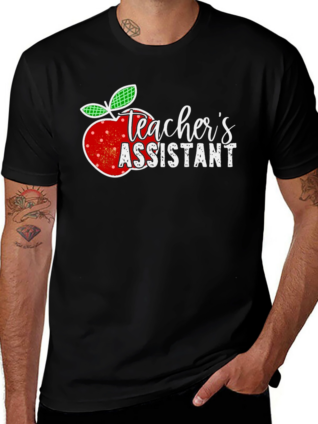 Teachers Assistant Apple Graphic T-Shirt