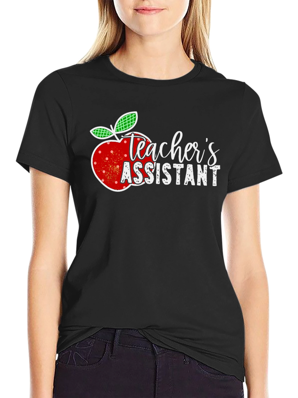 Teachers Assistant Apple Graphic T-Shirt