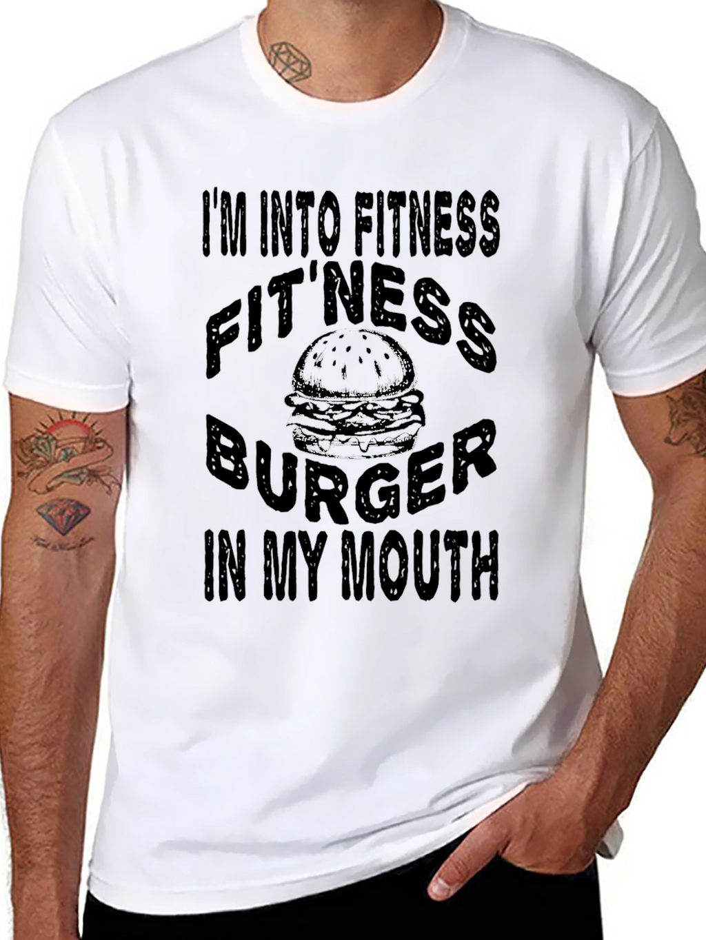 Fitness Burger T-Shirt: Funny Foodie Gym Tee
