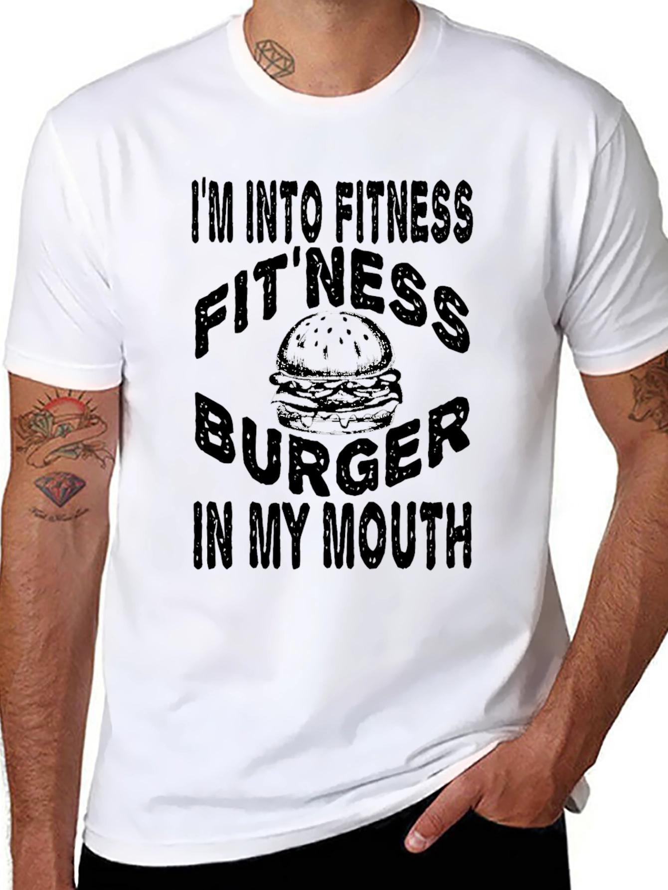 Fitness Burger T-Shirt: Funny Foodie Gym Tee