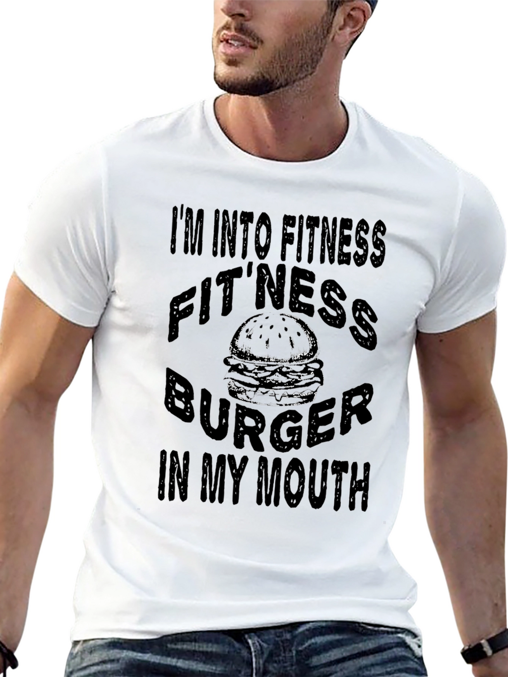 Fitness Burger T-Shirt: Funny Foodie Gym Tee