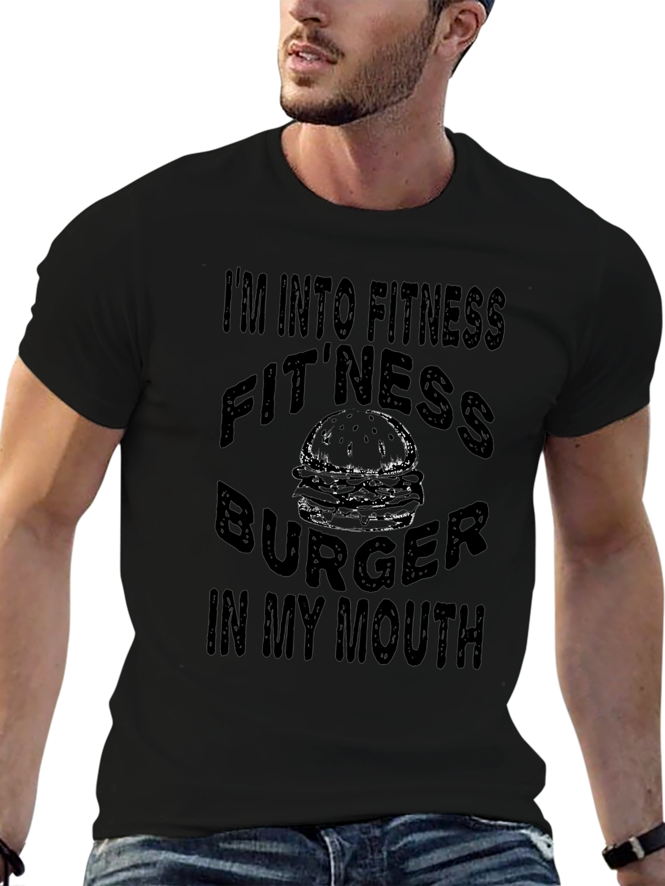 Fitness Burger T-Shirt: Funny Foodie Gym Tee