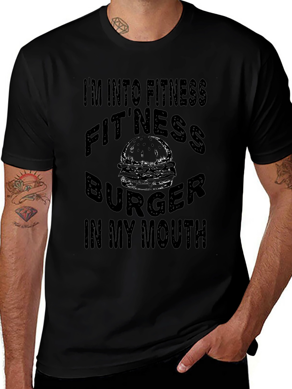 Fitness Burger T-Shirt: Funny Foodie Gym Tee