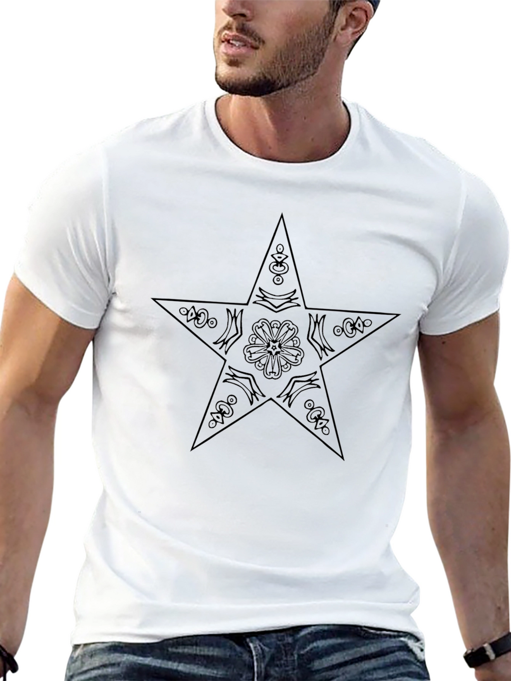 Black Star Graphic Tee - Stylish Casual Wear