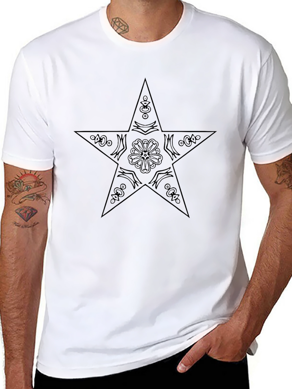 Black Star Graphic Tee - Stylish Casual Wear