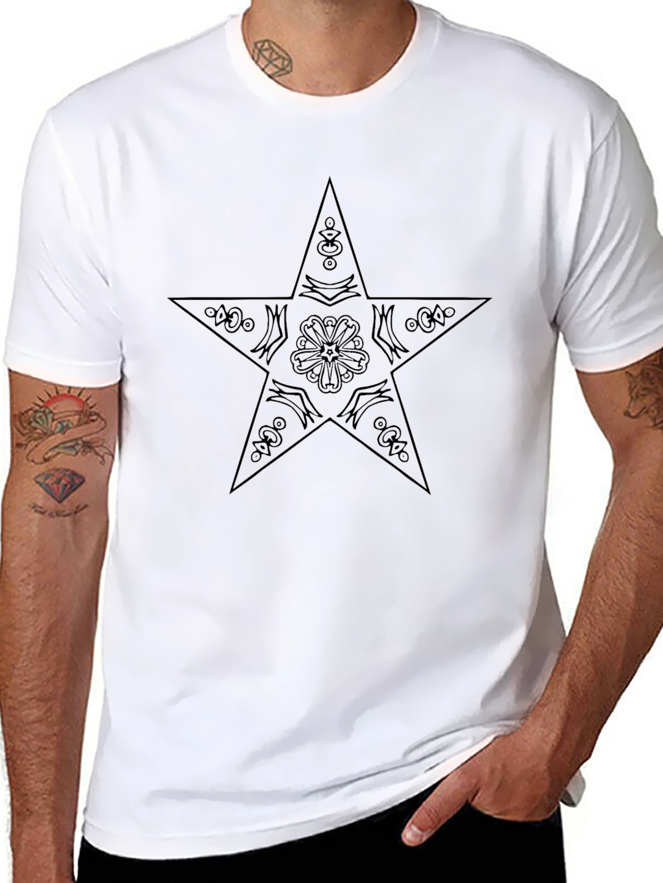 Black Star Graphic Tee - Stylish Casual Wear