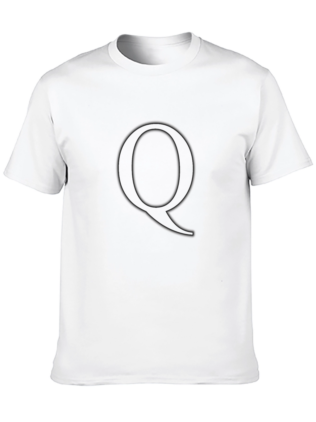 Letter Q Black T-Shirt - Minimalist Style