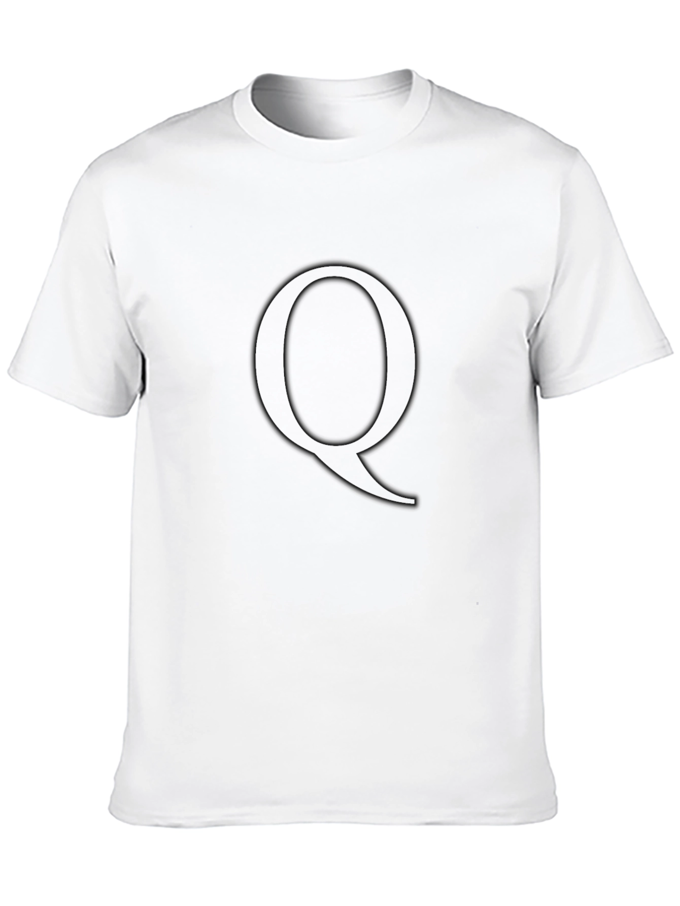 Letter Q Black T-Shirt - Minimalist Style