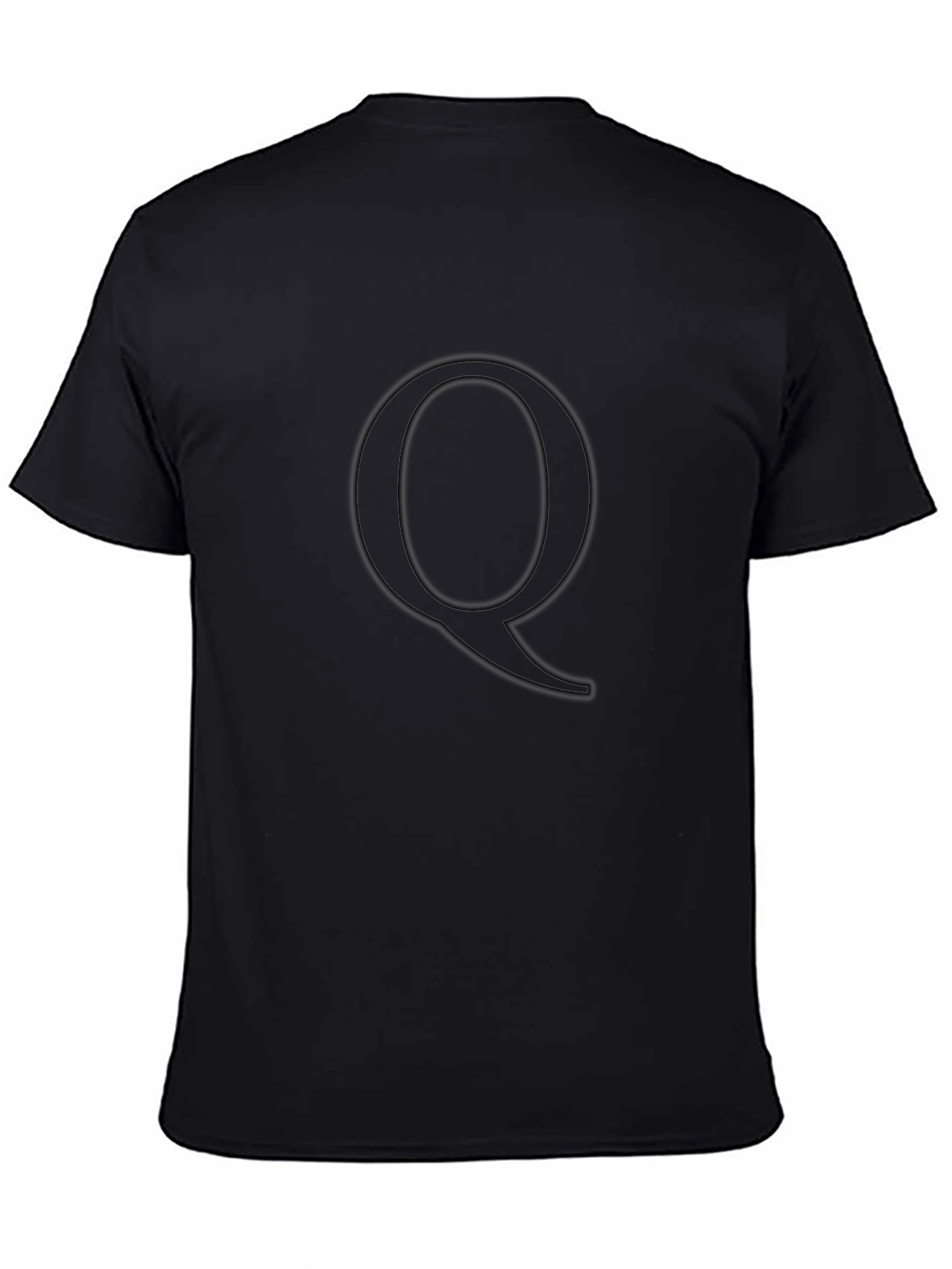 Letter Q Black T-Shirt - Minimalist Style