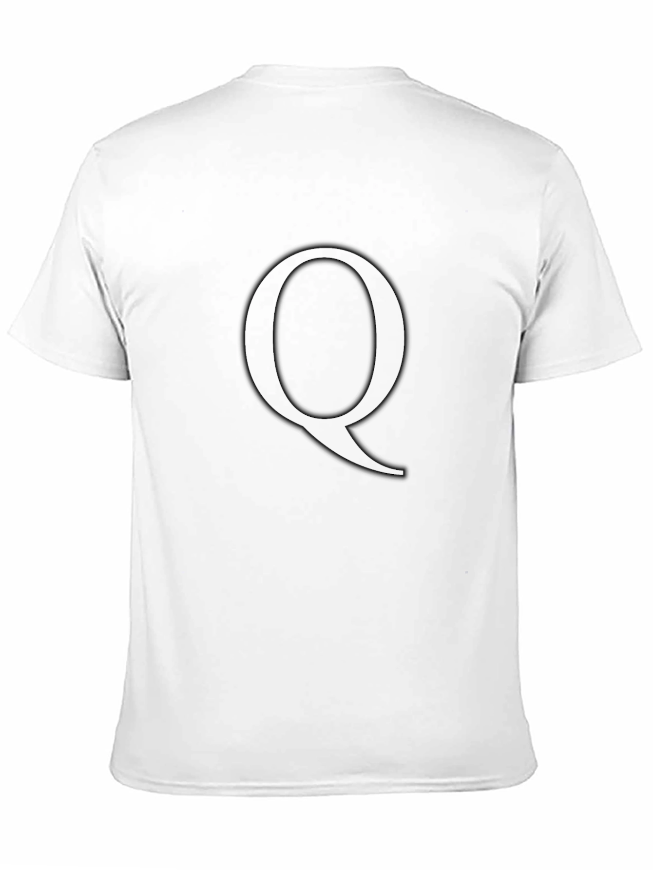 Letter Q Black T-Shirt - Minimalist Style
