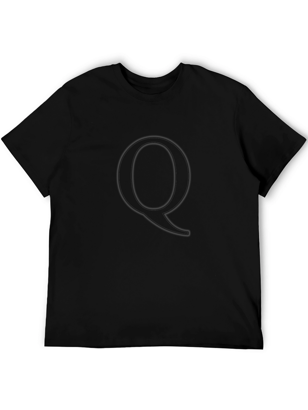 Letter Q Black T-Shirt - Minimalist Style