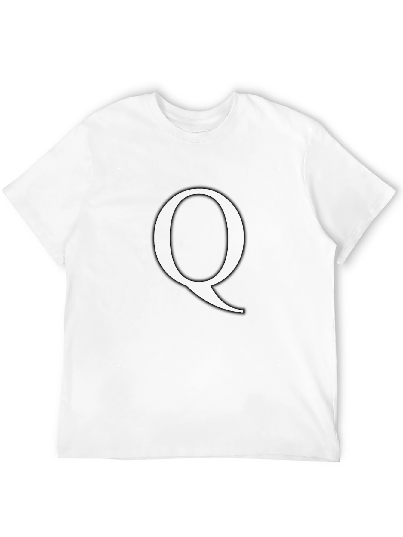 Letter Q Black T-Shirt - Minimalist Style