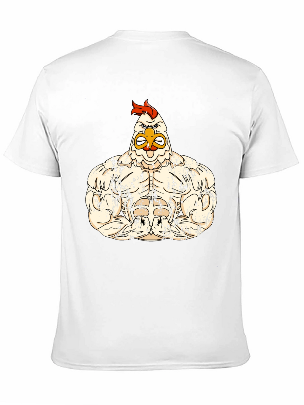 Muscled Chicken Graphic Tee - Black Cotton T-Shirt