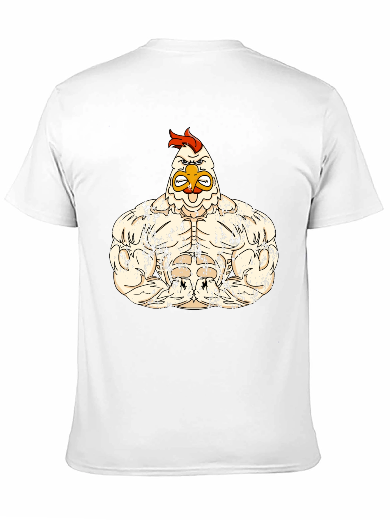 Muscled Chicken Graphic Tee - Black Cotton T-Shirt