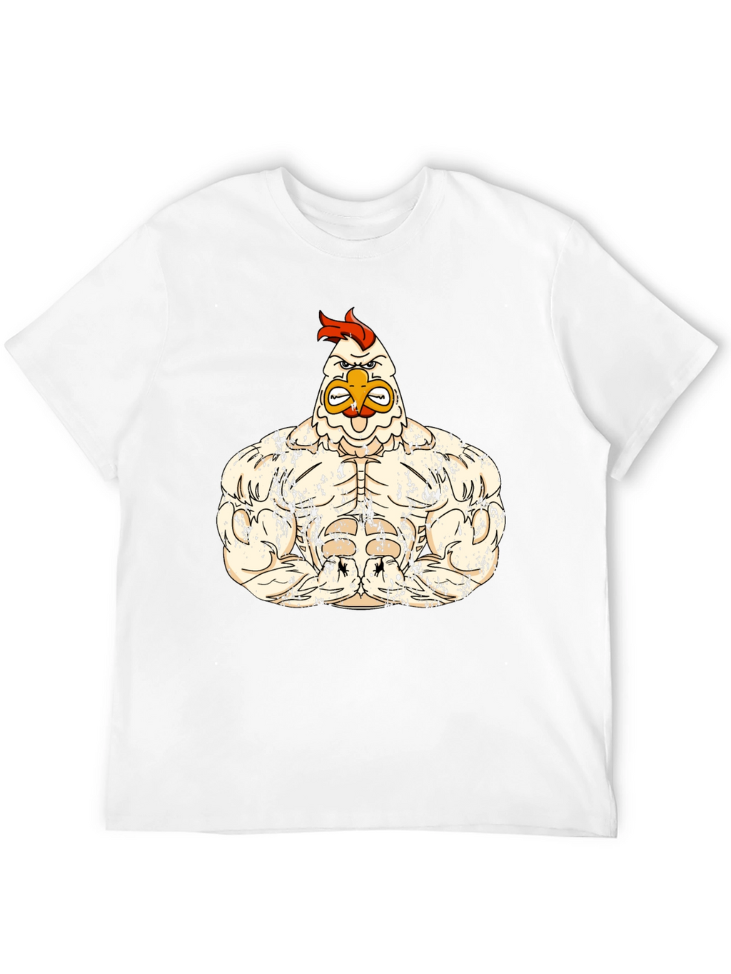 Muscled Chicken Graphic Tee - Black Cotton T-Shirt