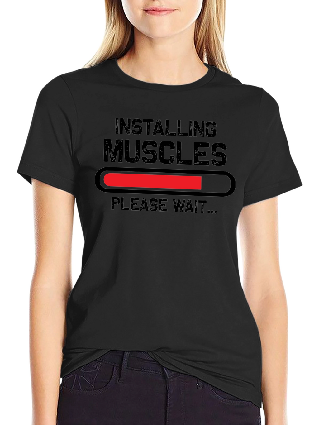 Installing Muscles Funny Graphic T-Shirt