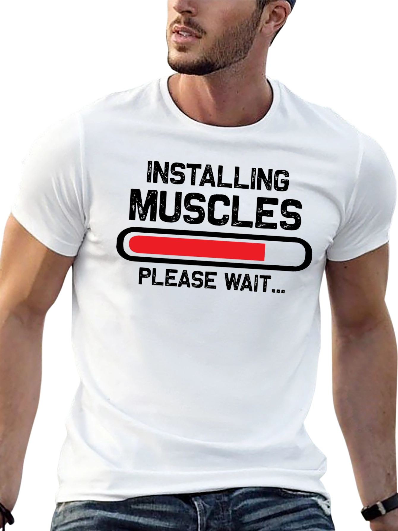 Installing Muscles Funny Graphic T-Shirt