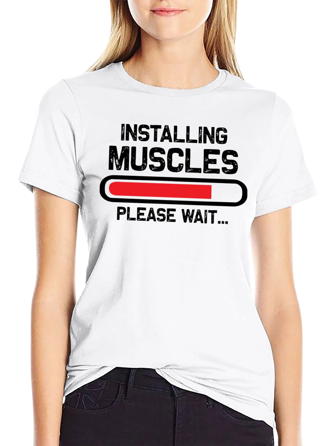 Installing Muscles Funny Graphic T-Shirt
