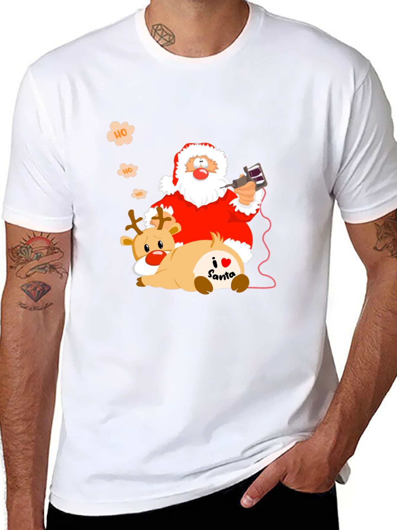 Santa Claus Tattoo Artist Graphic Tee