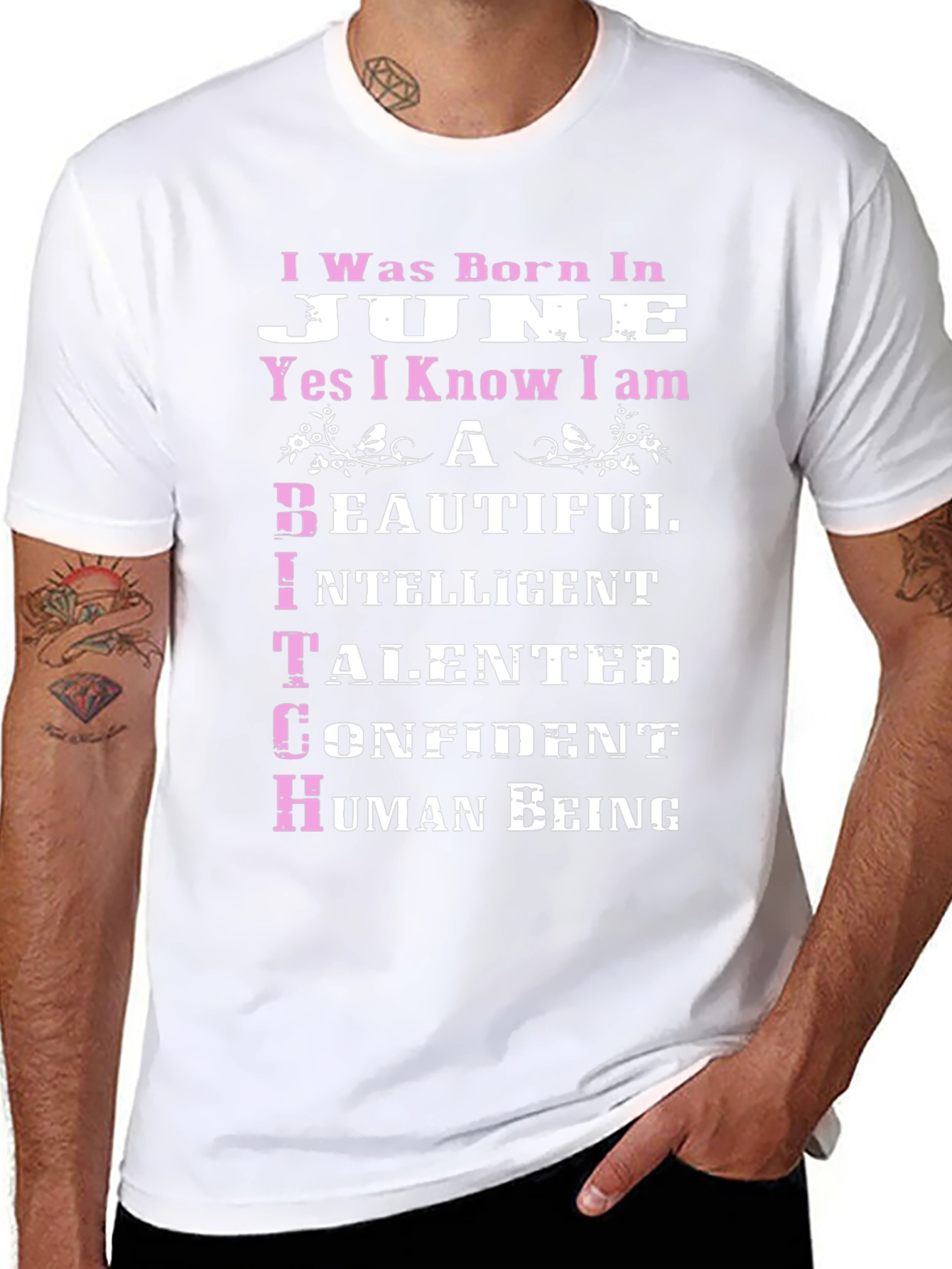 Born in June T-Shirt - Beautiful Intelligent Talented