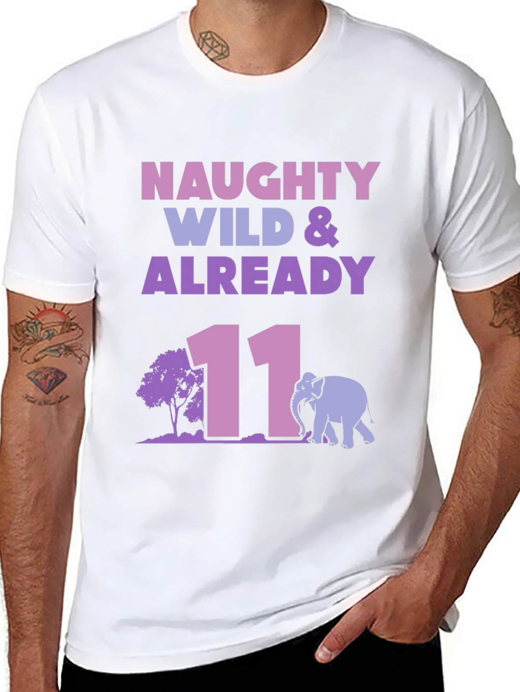 Naughty Wild & Already 11 Black Graphic T-Shirt