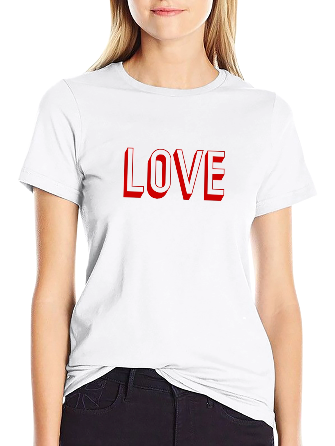 Love Graphic Tee - Stylish Red Print