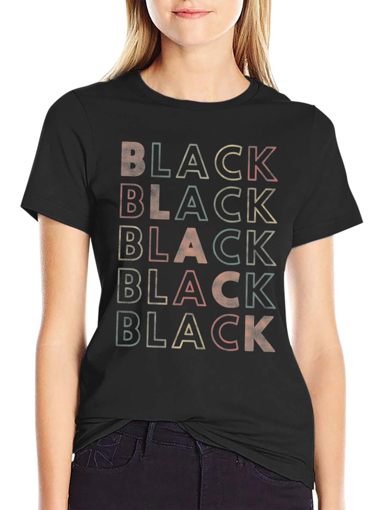 Retro Black Graphic Tee - Vintage Style T-Shirt