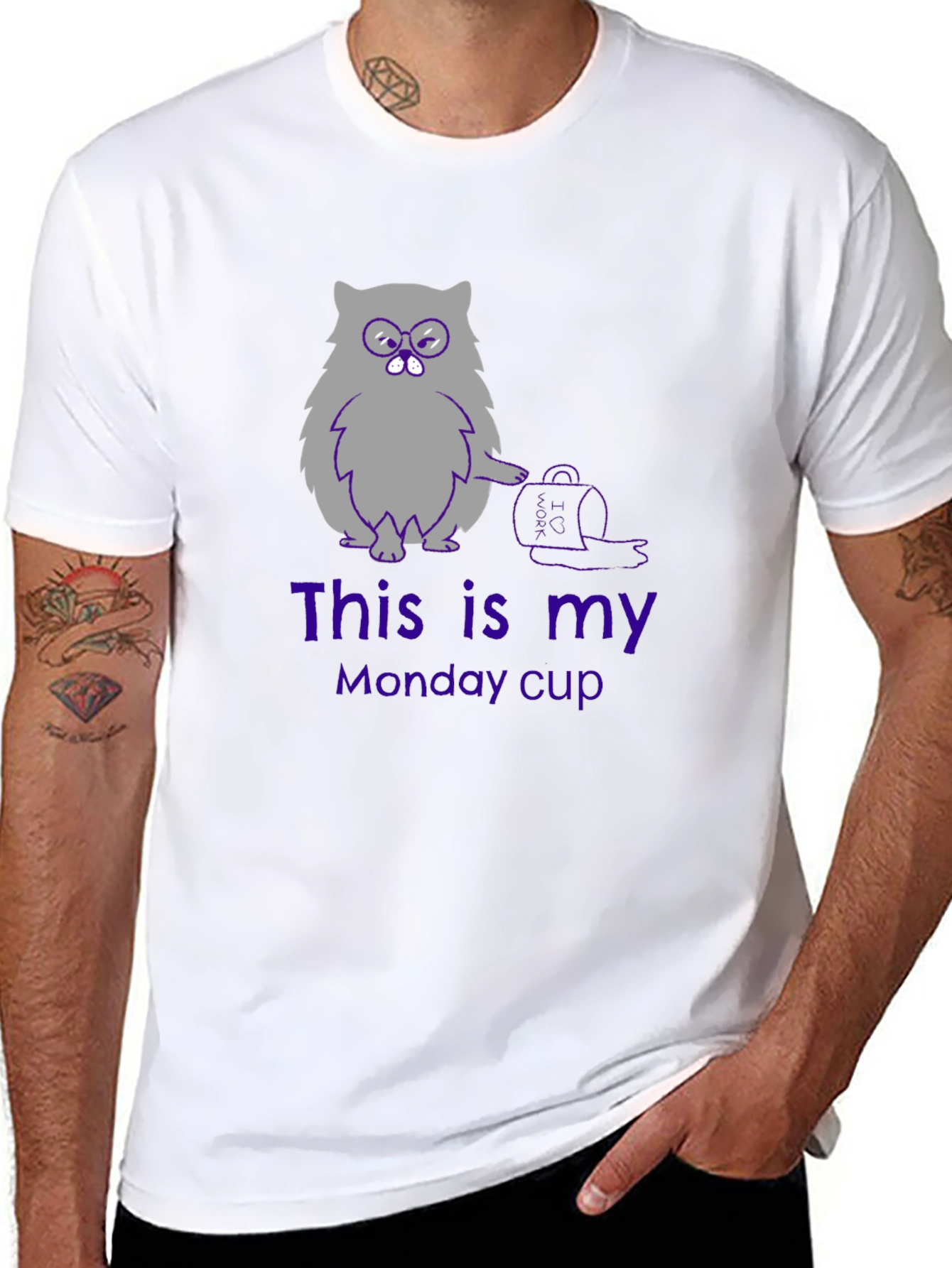 Funny Cat Monday Cup T-Shirt