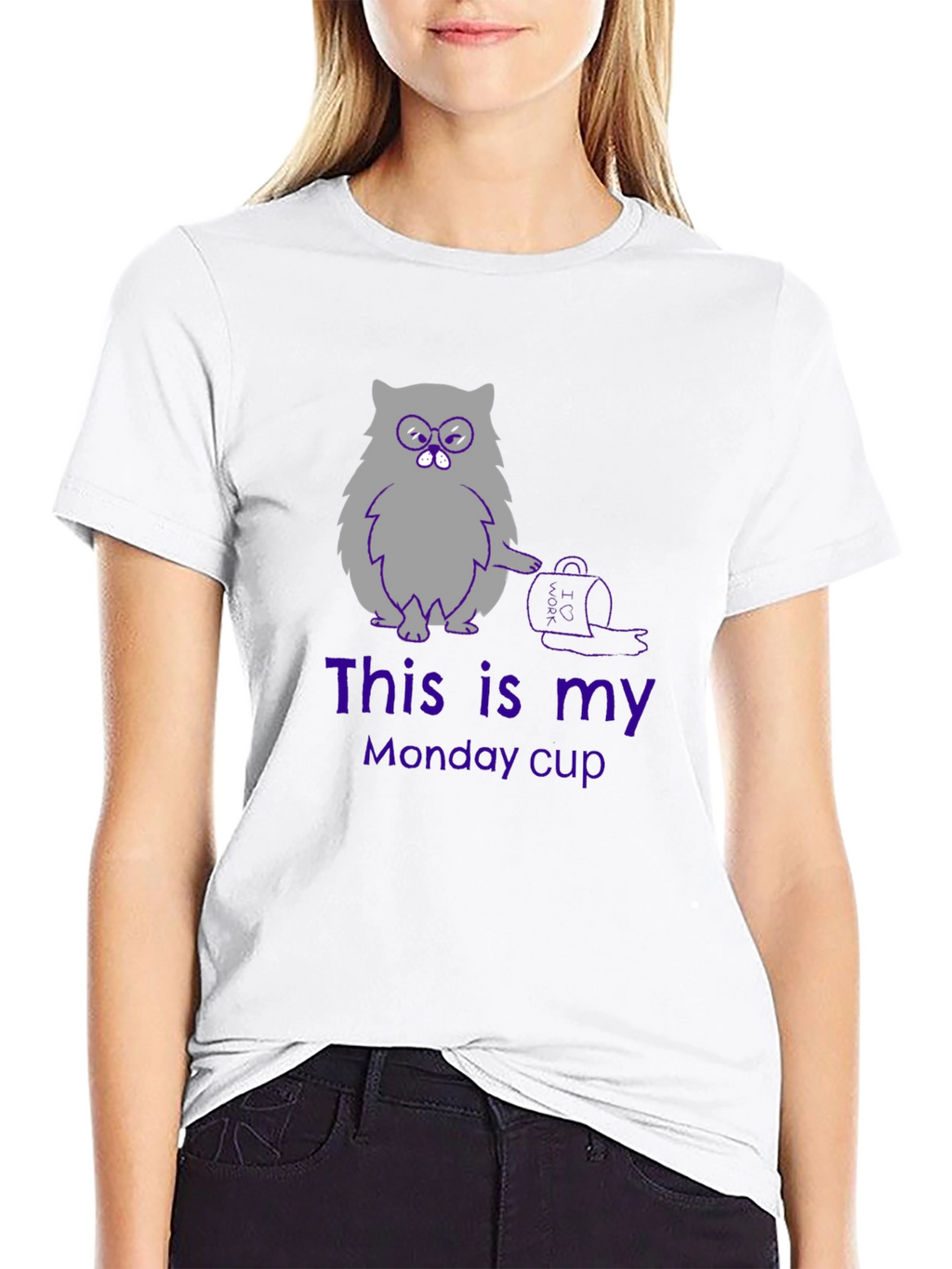 Funny Cat Monday Cup T-Shirt