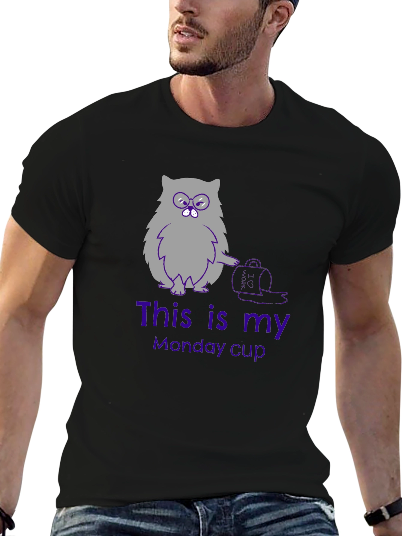 Funny Cat Monday Cup T-Shirt