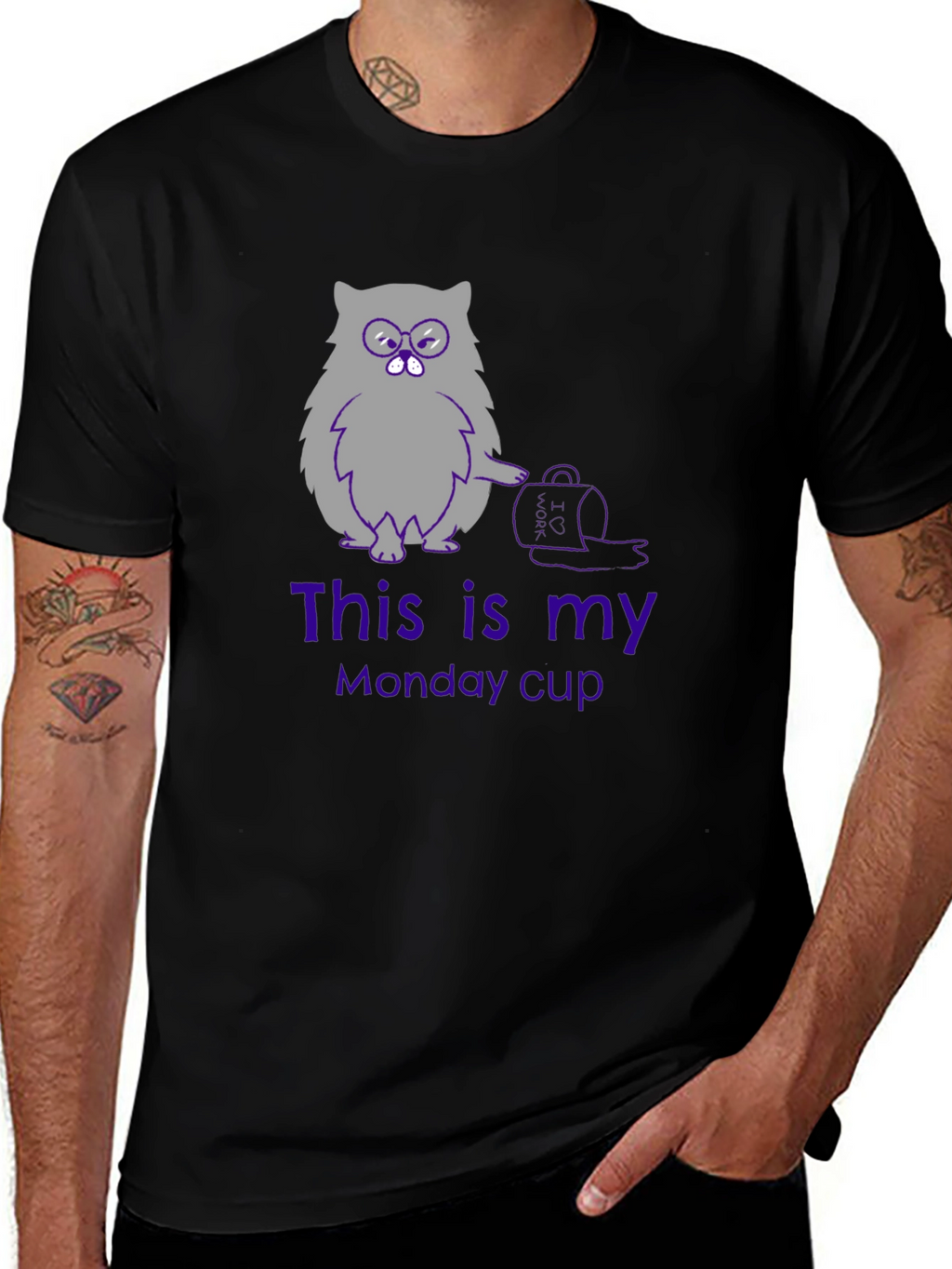 Funny Cat Monday Cup T-Shirt