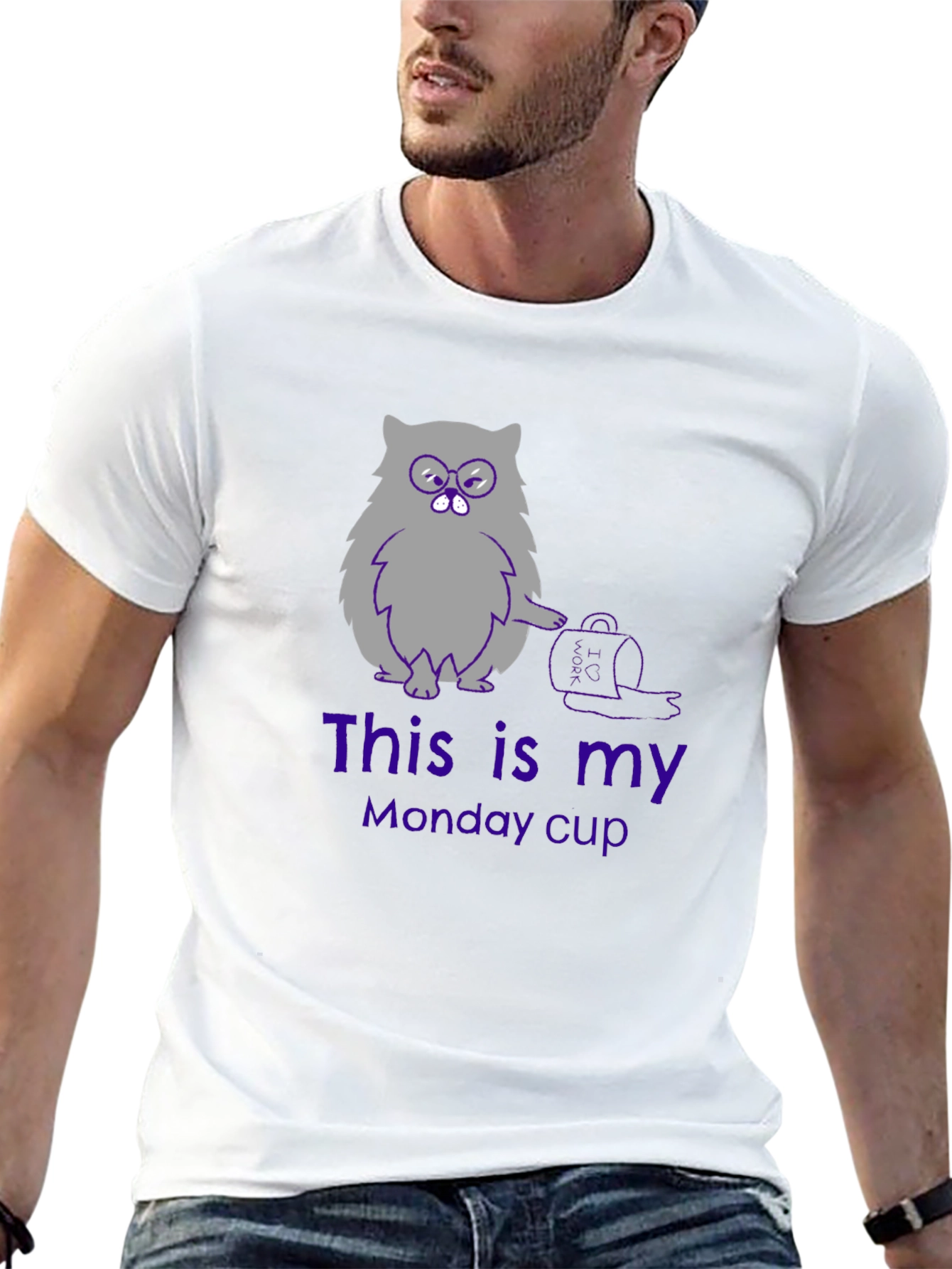 Funny Cat Monday Cup T-Shirt