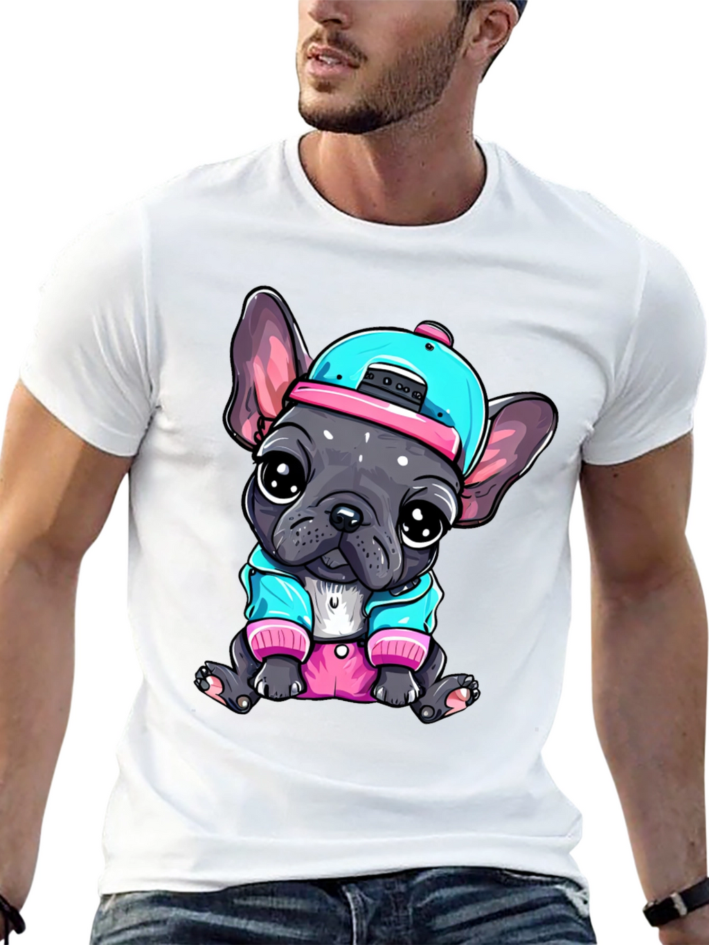 Cool Bulldog Pup Graphic Tee