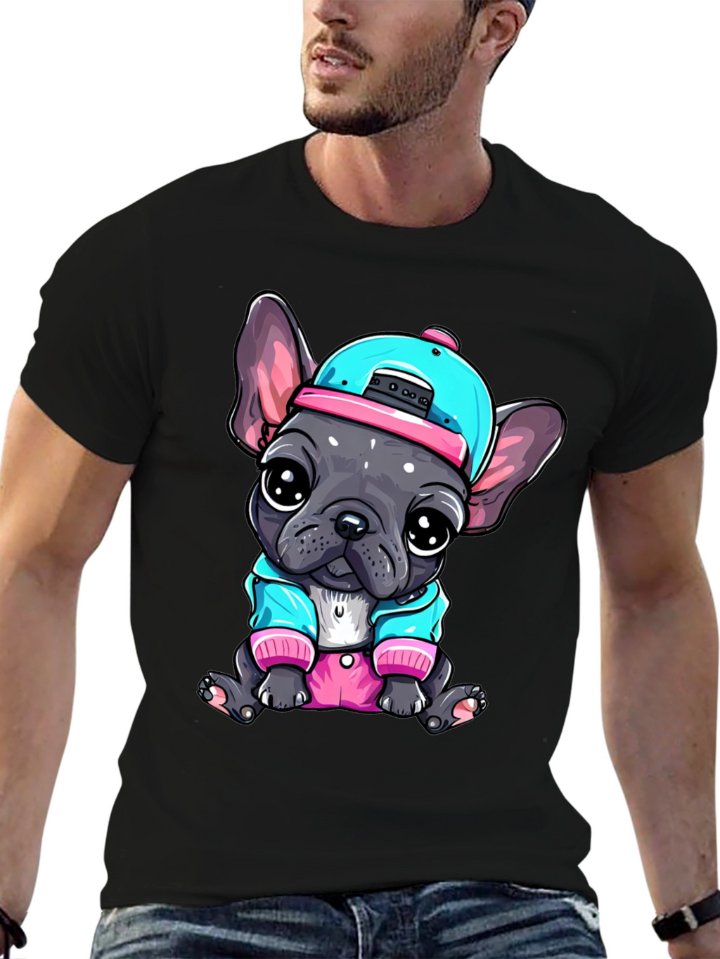 Cool Bulldog Pup Graphic Tee