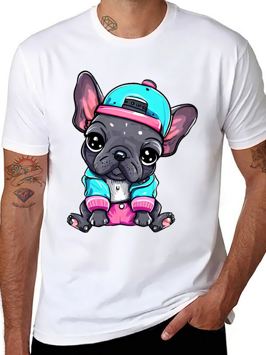 Cool Bulldog Pup Graphic Tee