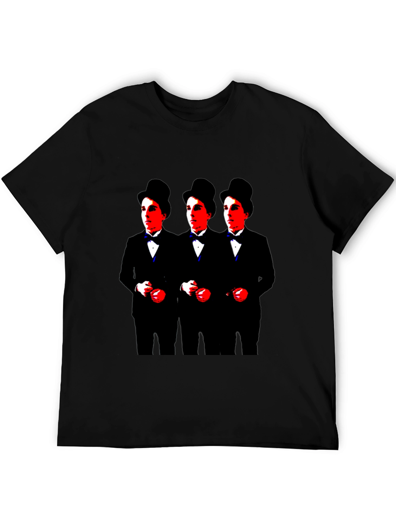Charlie Chaplin Triple Threat Black Graphic Tee