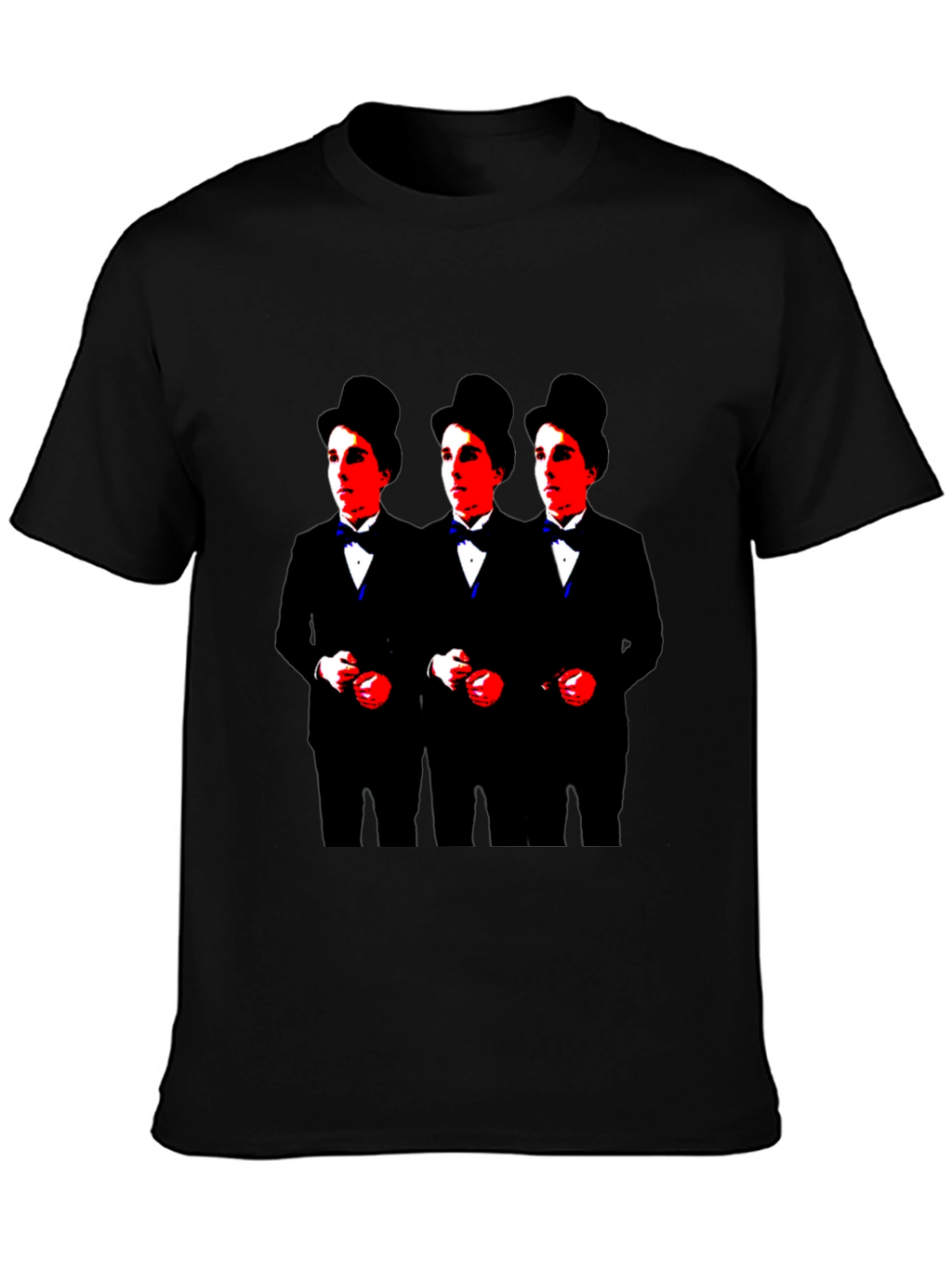Charlie Chaplin Triple Threat Black Graphic Tee