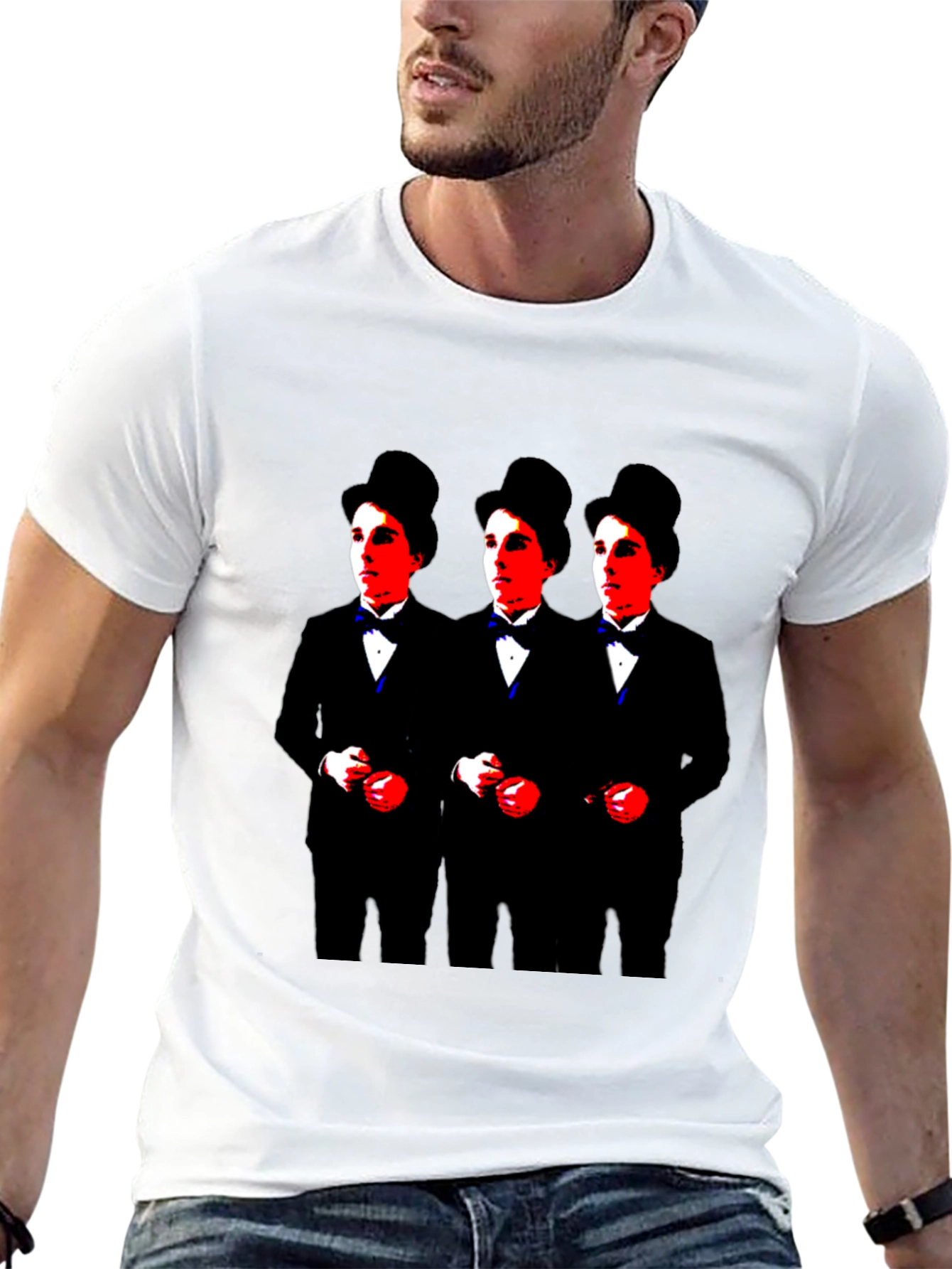 Charlie Chaplin Triple Threat Black Graphic Tee