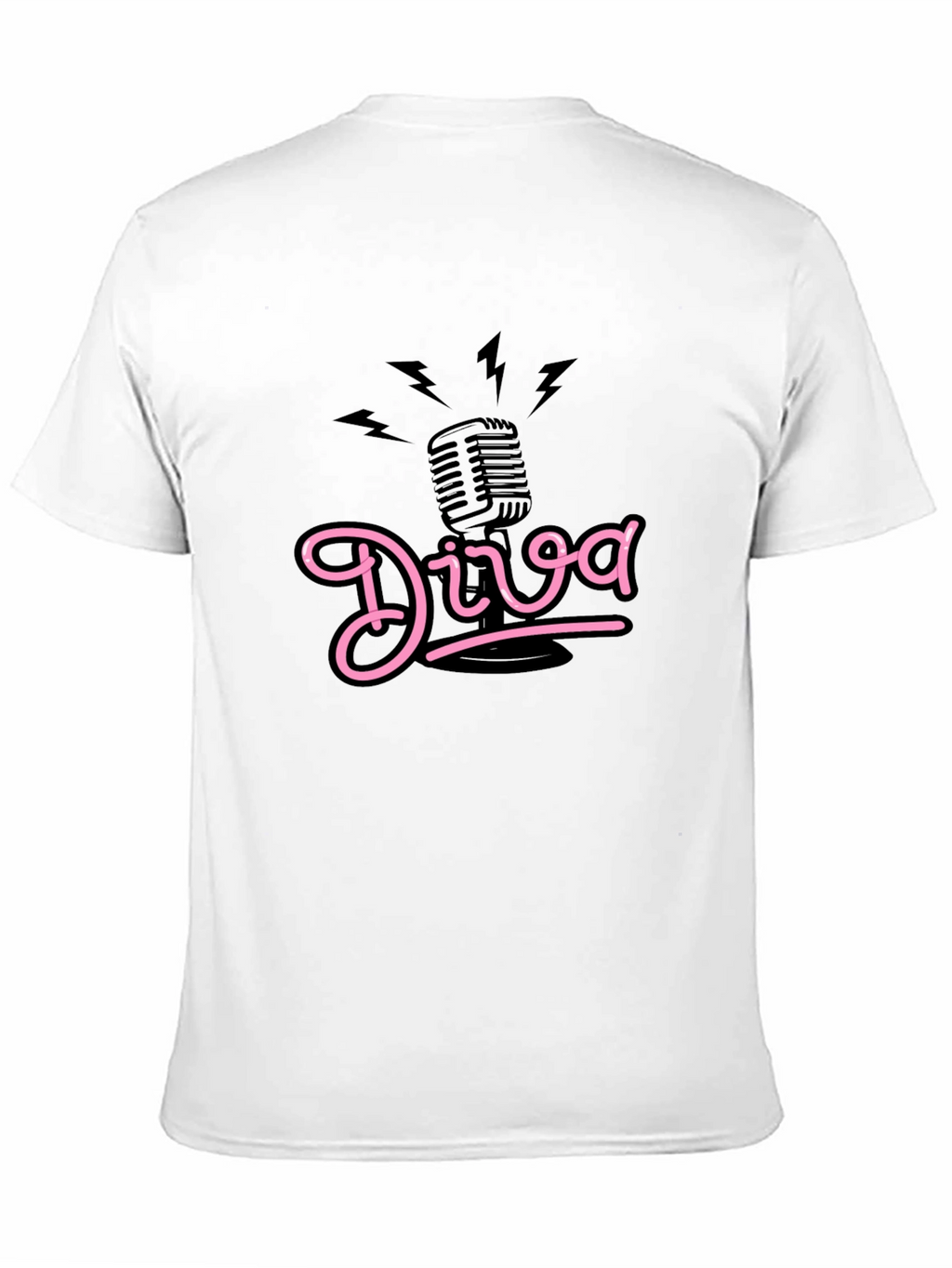 Diva Microphone Graphic Tee - Black Cotton Comfort