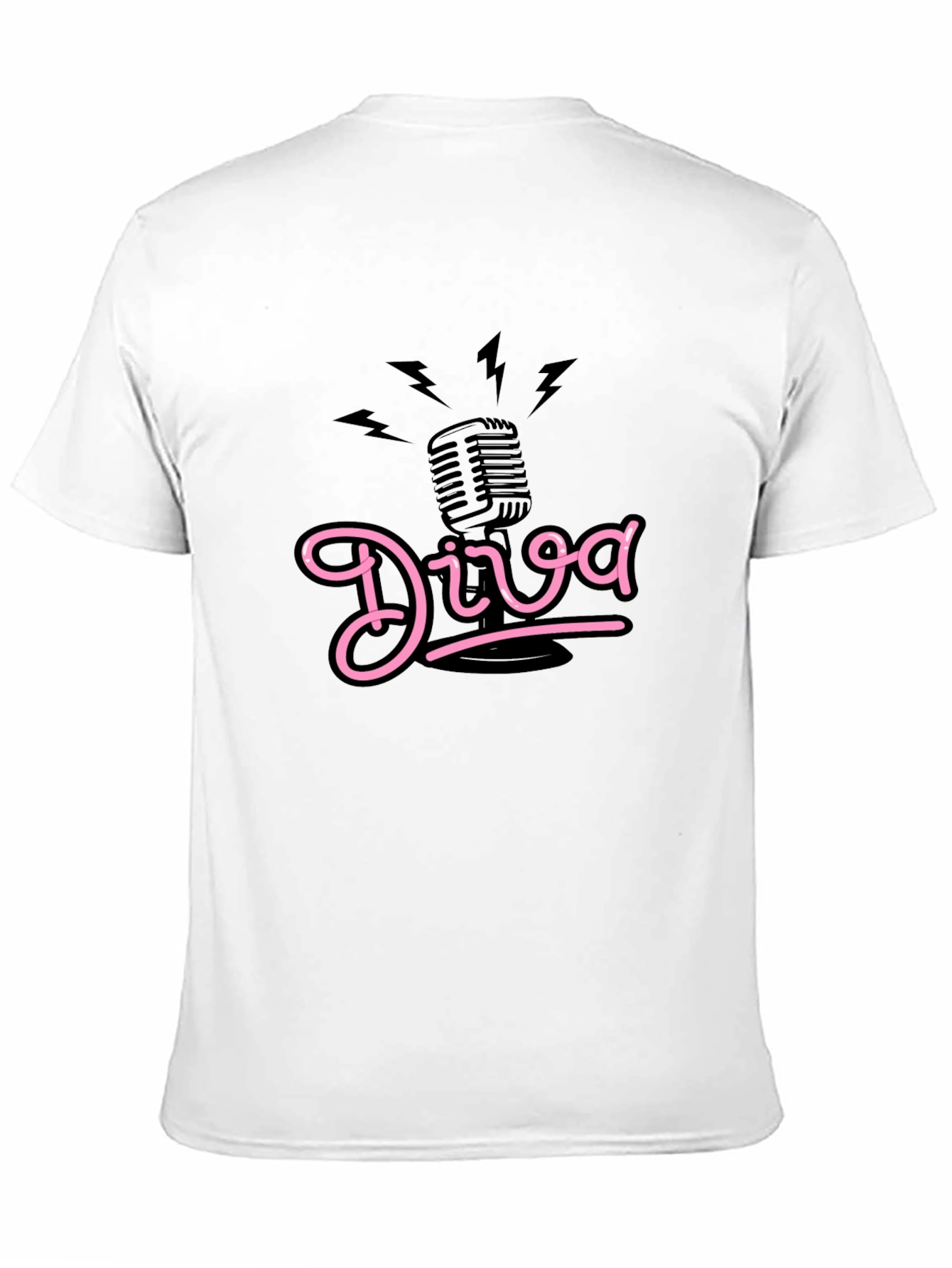 Diva Microphone Graphic Tee - Black Cotton Comfort