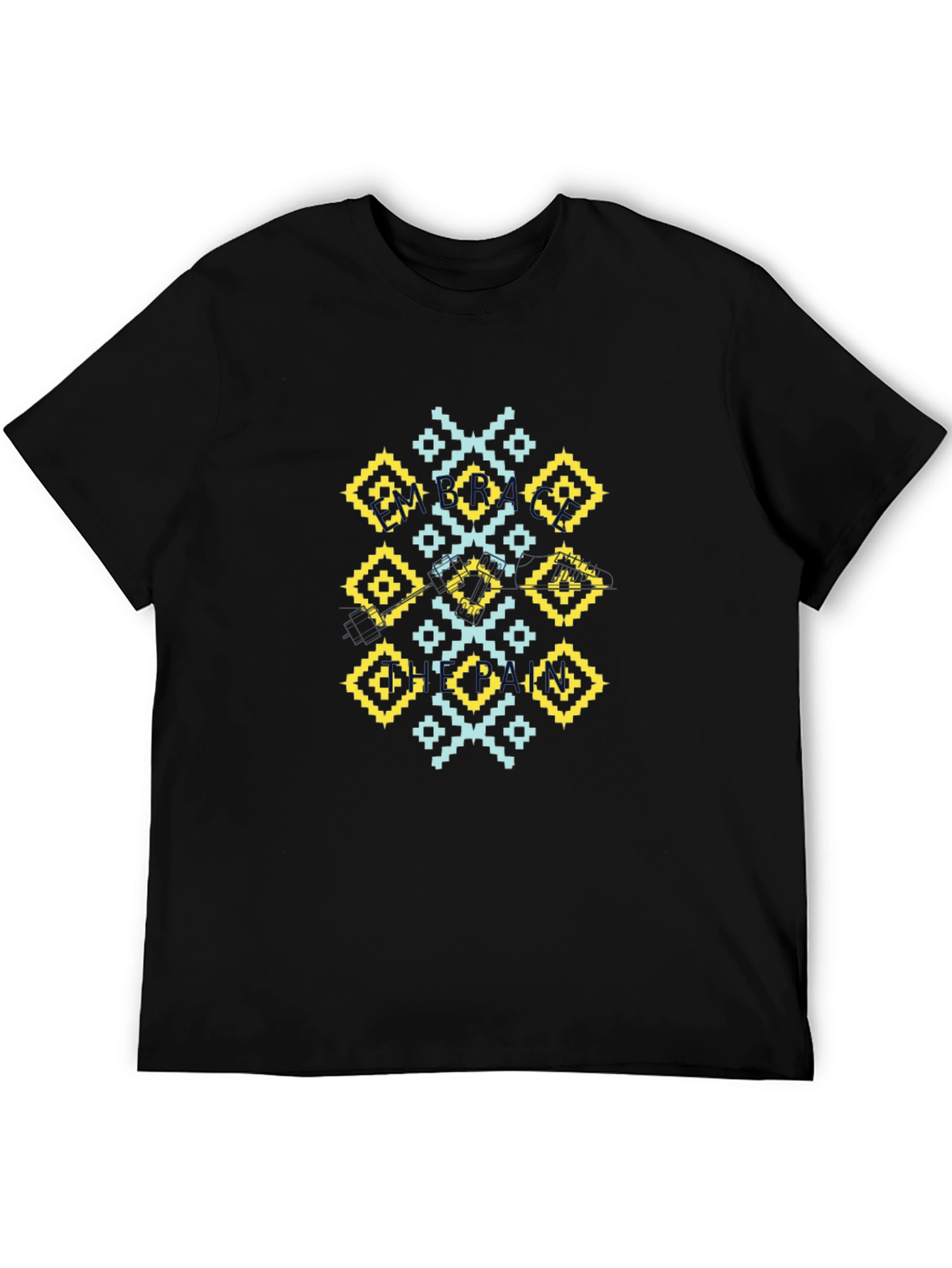 Geometric Pattern Black T-Shirt