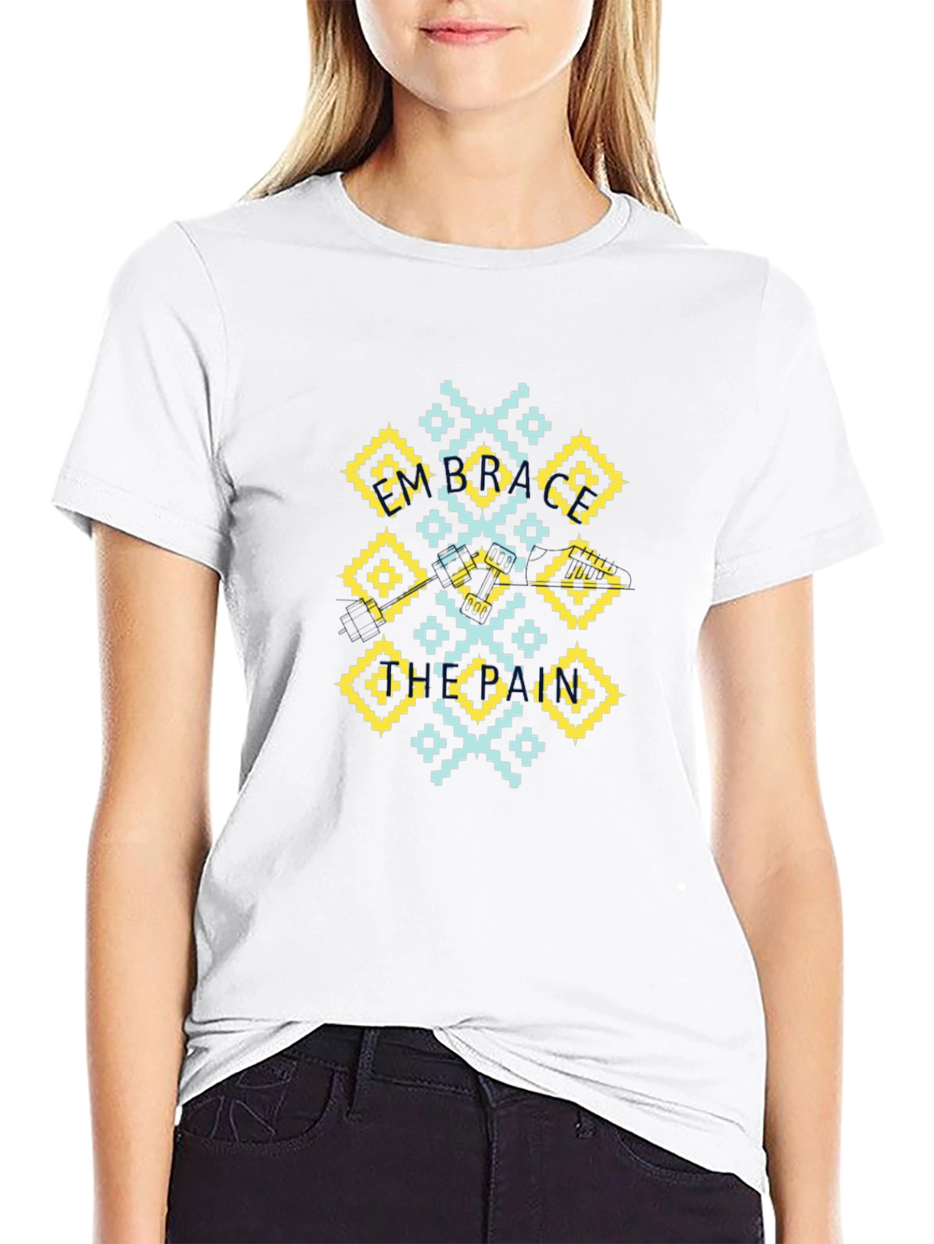 Geometric Pattern Black T-Shirt