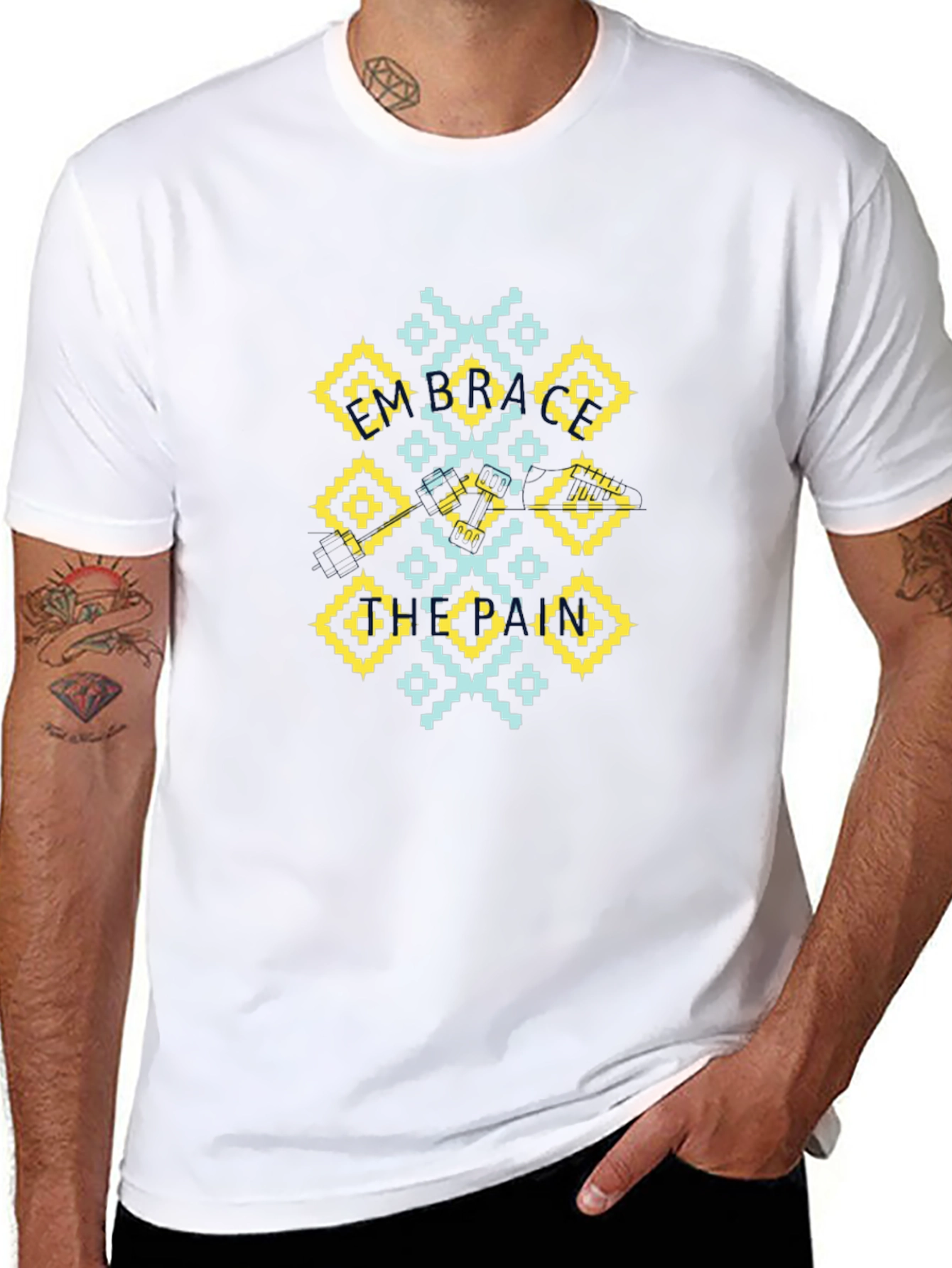 Geometric Pattern Black T-Shirt