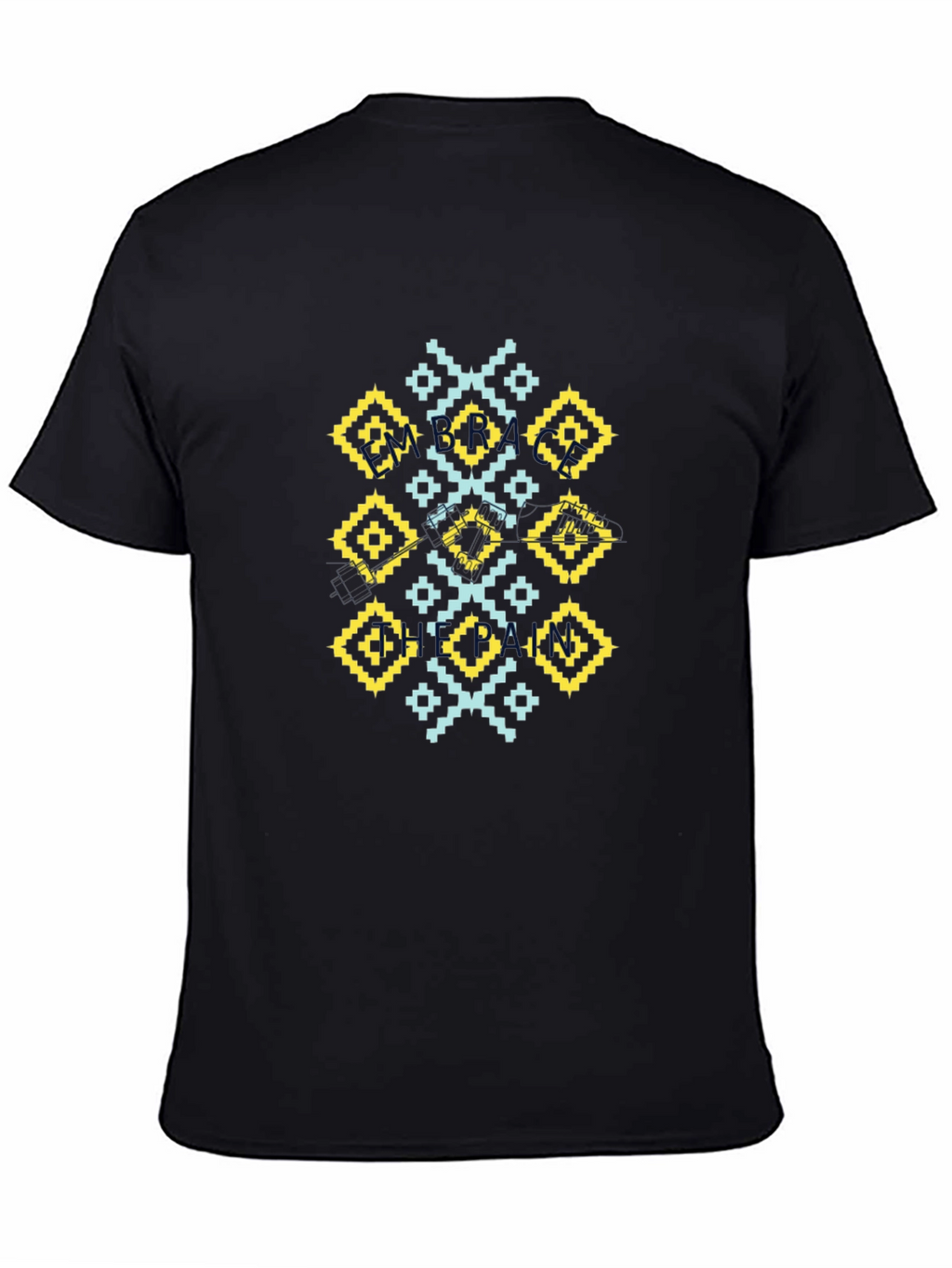 Geometric Pattern Black T-Shirt