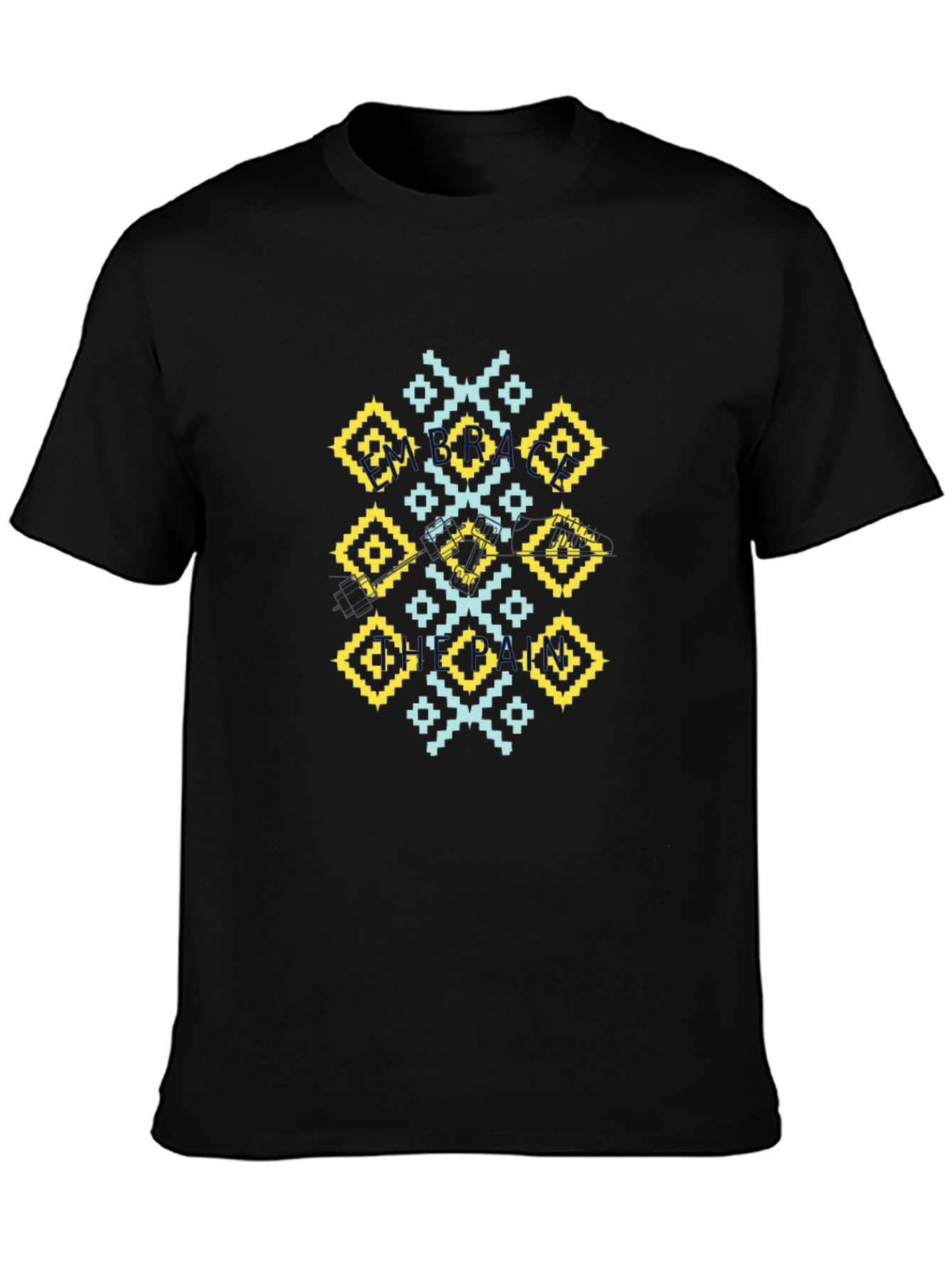 Geometric Pattern Black T-Shirt