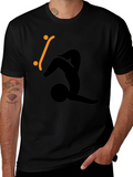 Skateboard Silhouette Graphic Tee - Black